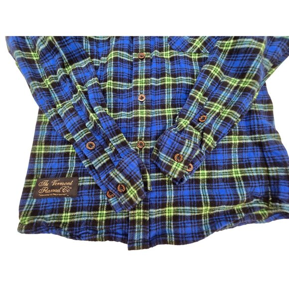 The Vermont Flannel Co Plaid Blue & Green cottagecore lumberjack gorpcore - Picture 3 of 8
